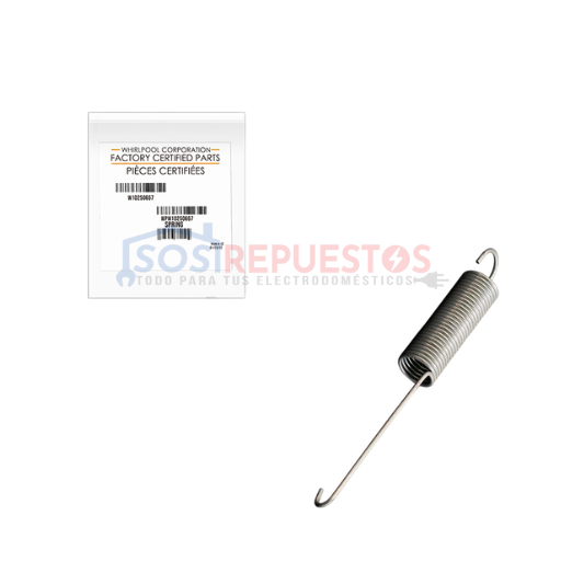RESORTE DE SUSPENSIÓN DE TINA 28 ESPIRAS - LONG: 16CM ORIGINAL LAVADORA WHIRLPOOL