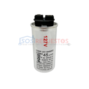 CAPACITOR DE MARCHA 45UF A 127 - 250VAC ORIGINAL LAVADORA WHIRLPOOL - ELECTROLUX - HACEB