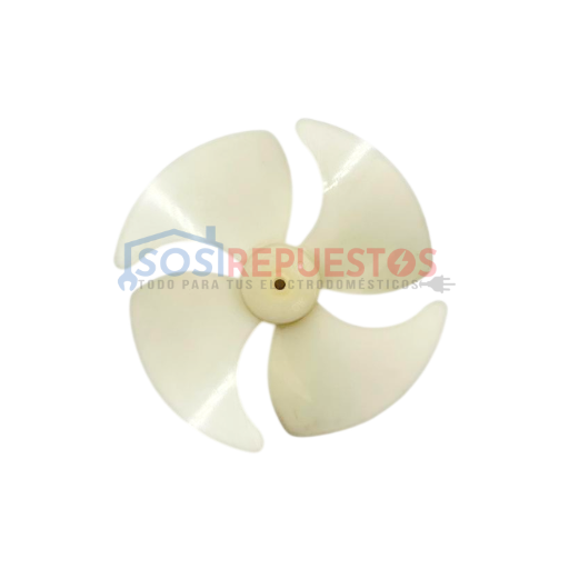 HÉLICE PLÁSTICA DE MOTOR VENTILADOR 4 ASPAS CURVAS - ØEXT:10CM REFRIGERADORA INDURAMA