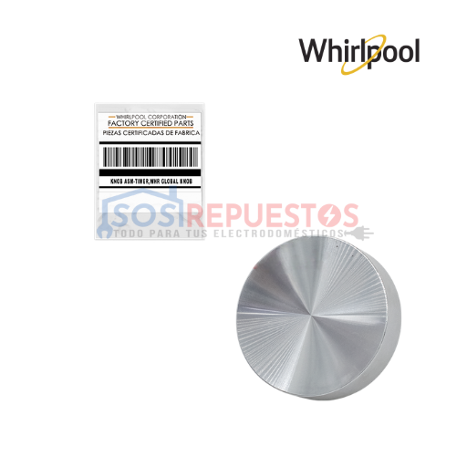 PERILLA PLÁSTICA DE TIMER CON VÁSTAGO MEDIA LUNA ØEXT: 6.1CM ORIGINAL SECADORA WHIRLPOOL